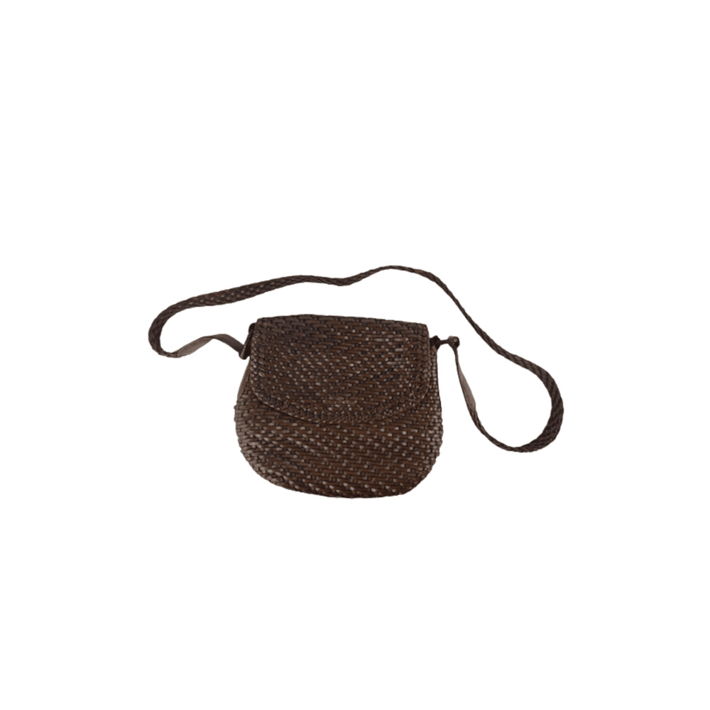Vecchi by Hamilton Hodge women's brown woven leather handbag